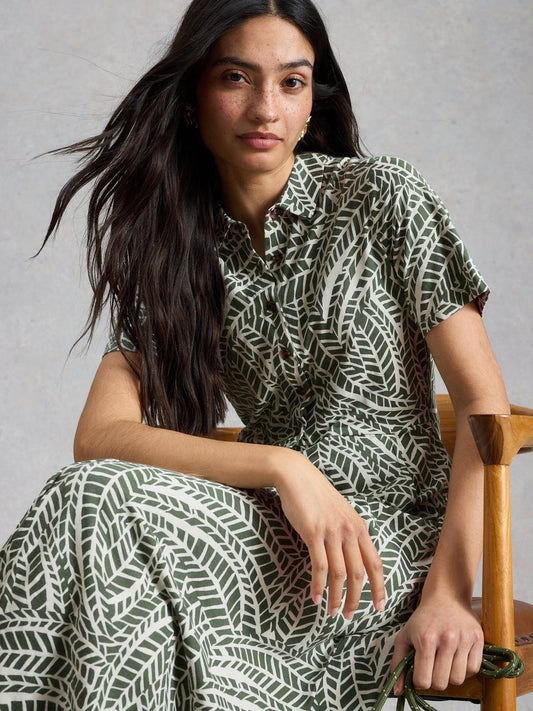Rua Jersey Collared Midi Dress