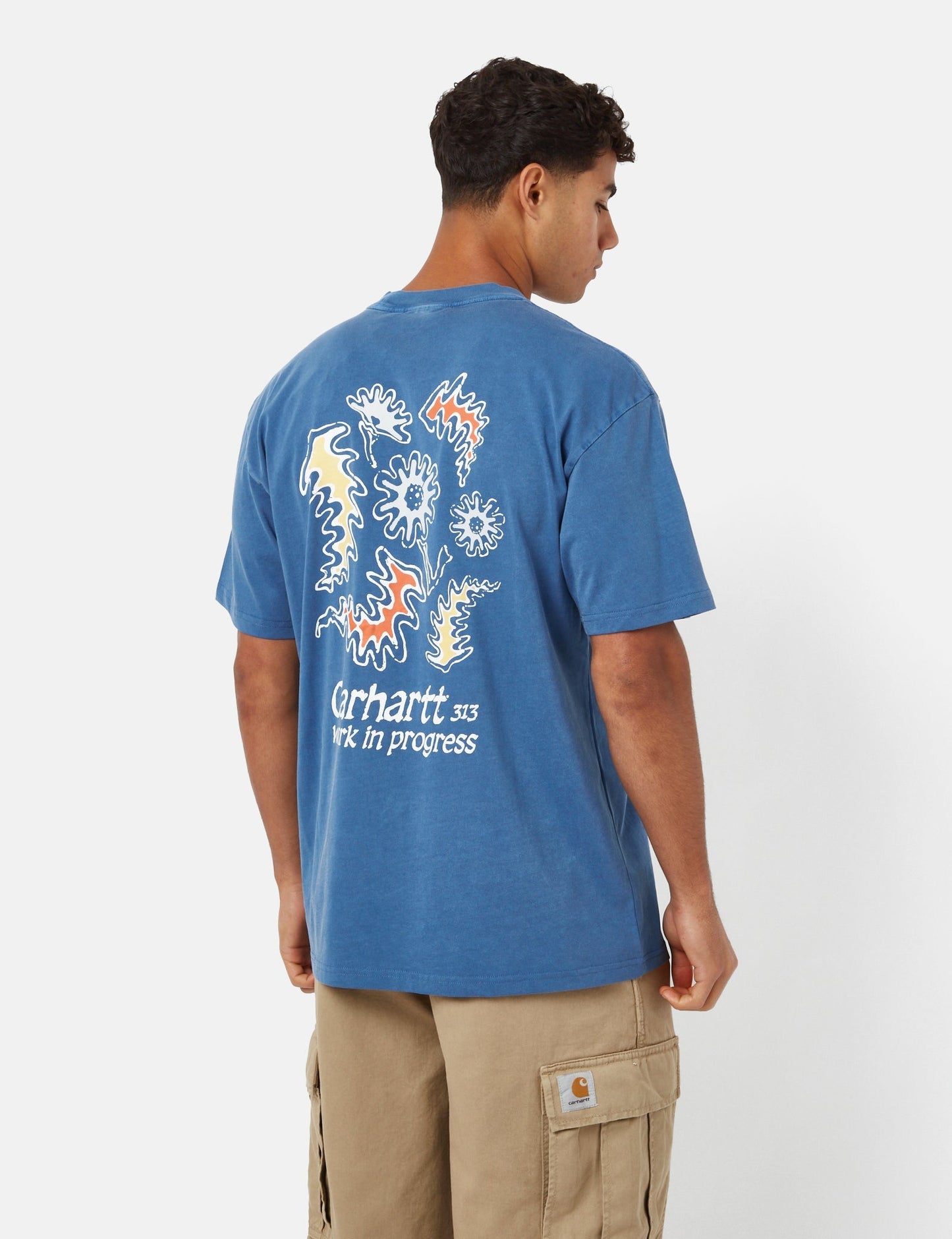 T-shirt Splash (ample) - Blanc délavé à la pierre