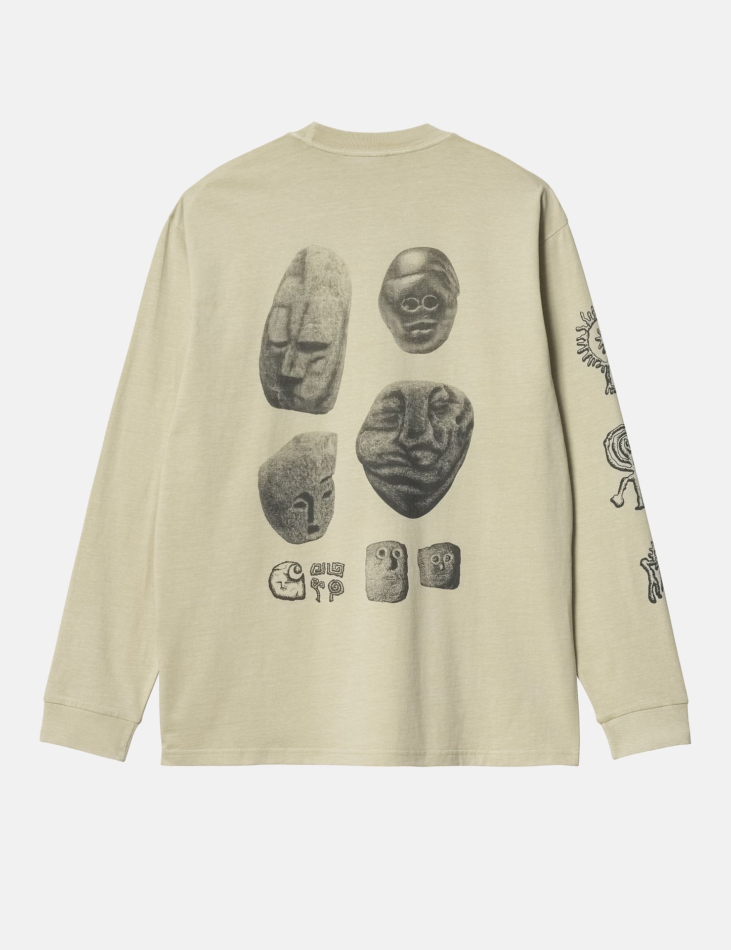 T-shirt Mimetolith L/S (ample) - Beryl Biege/Flint