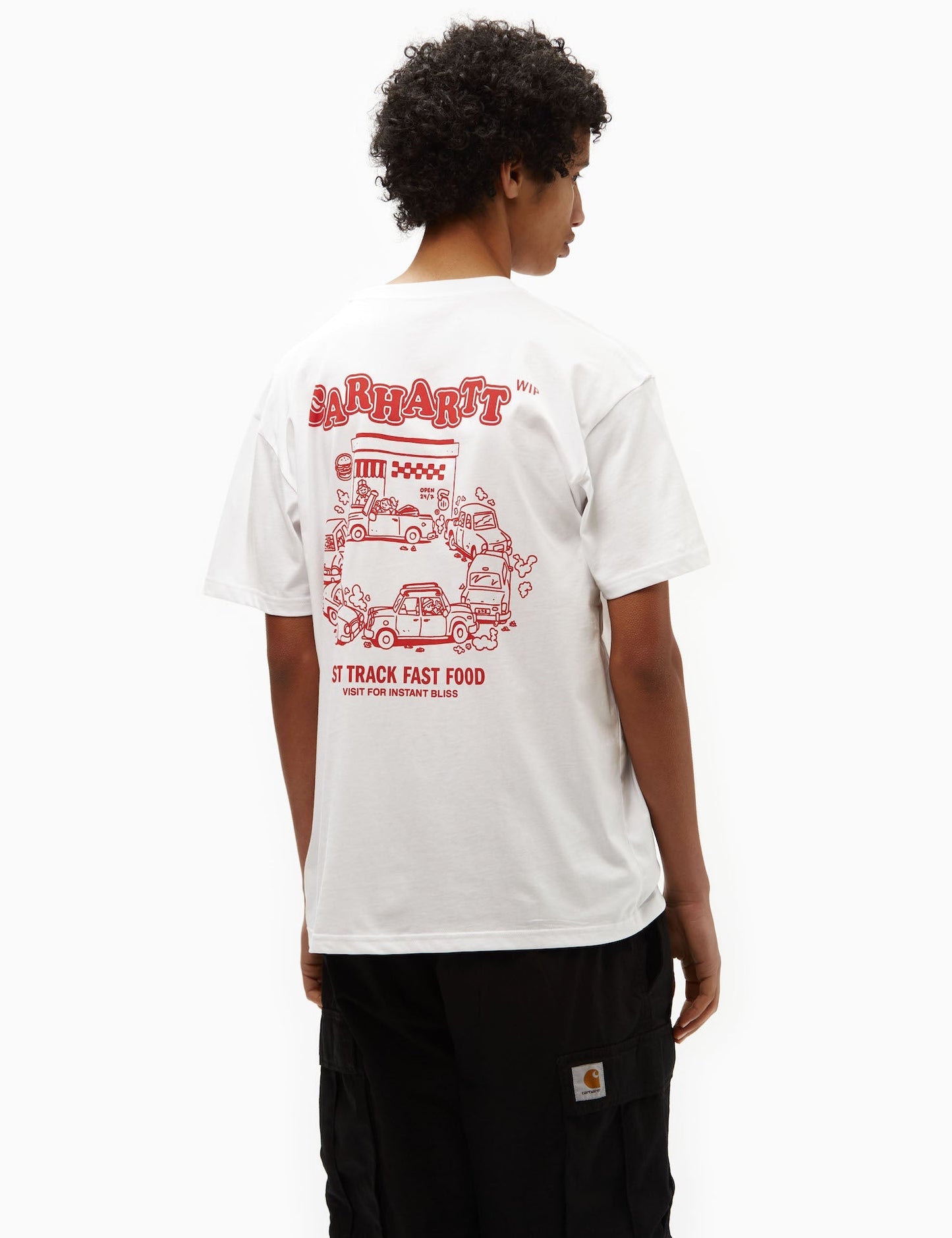 T-shirt Fast Food (ample) - Noir/Rouge