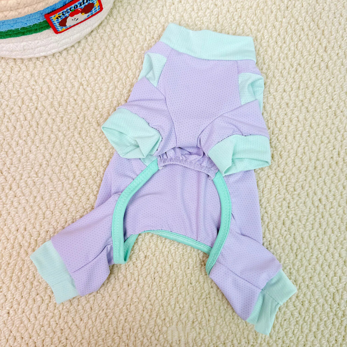 Personalized Leather Patch Name Breathable Summer Pet Jumpsuit | inCloth64