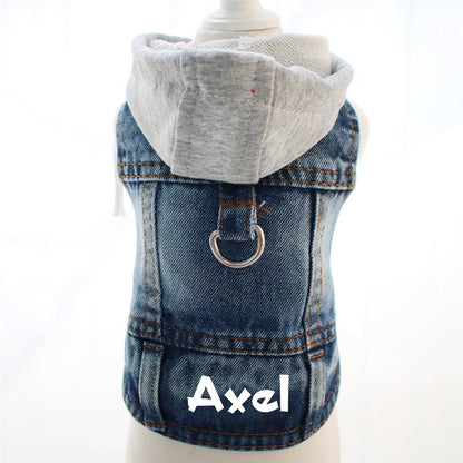 Personalisierte Denim Kapuzenjacke für Haustiere | inCloth60