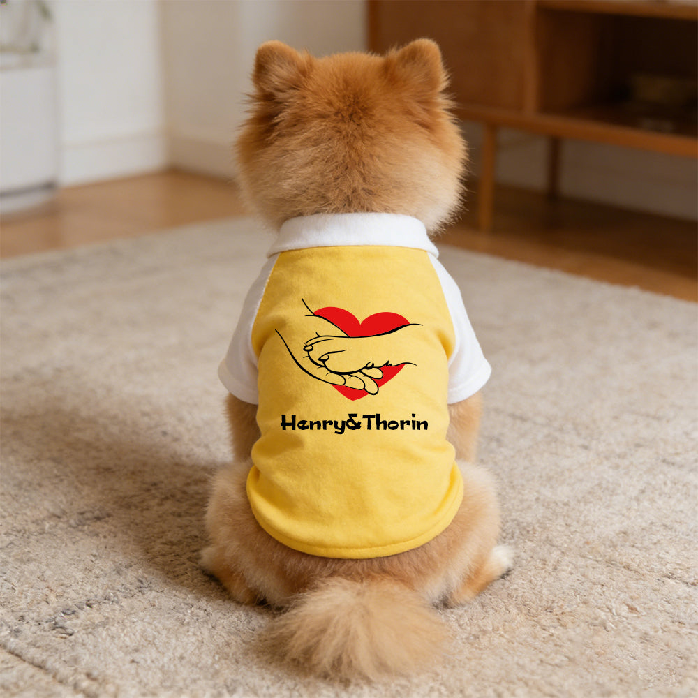 Personalized Mother's Day Color-Block Pet T-shirt  | inCloth42