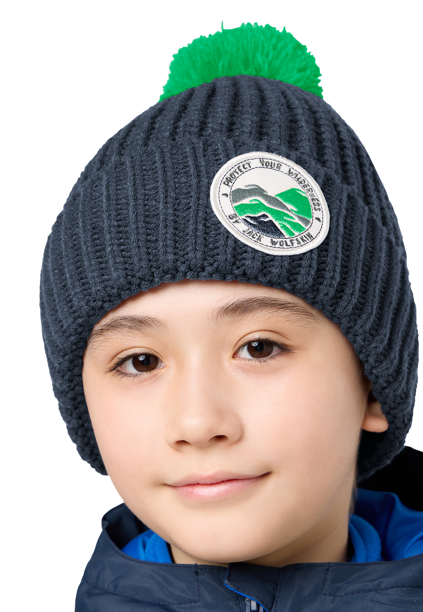 POMPOM BADGE BEANIE K