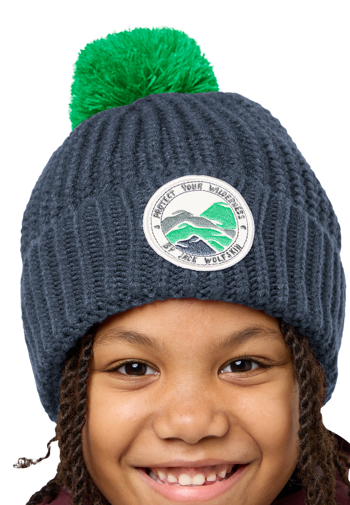 POMPOM BADGE BEANIE K