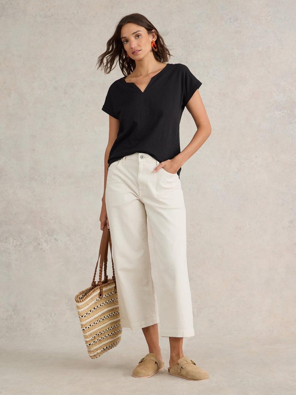 Nelly Cotton Notch Neck Tee
