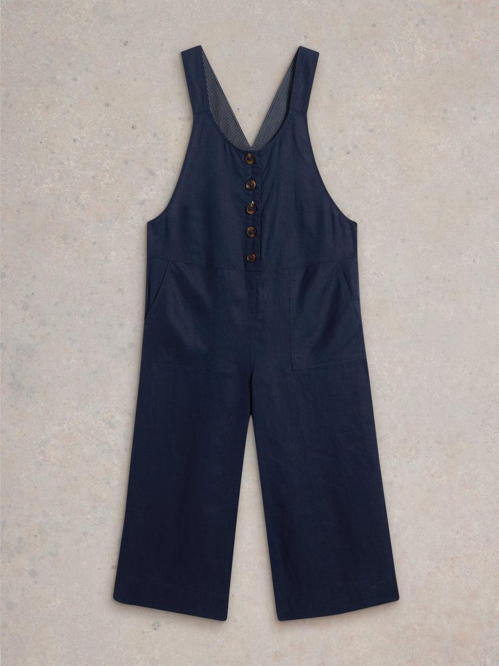 Viola Sleeveless Linen Dungaree