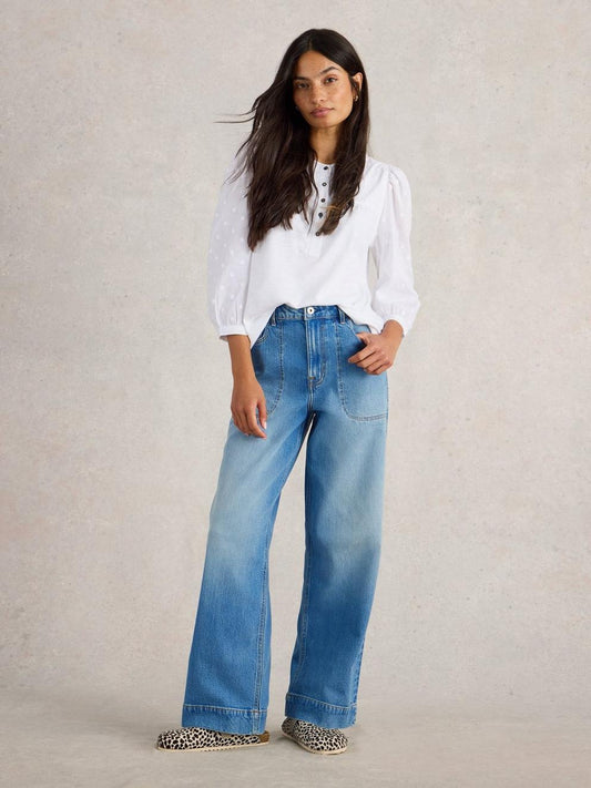 Tia Wide Leg Full Length Jean