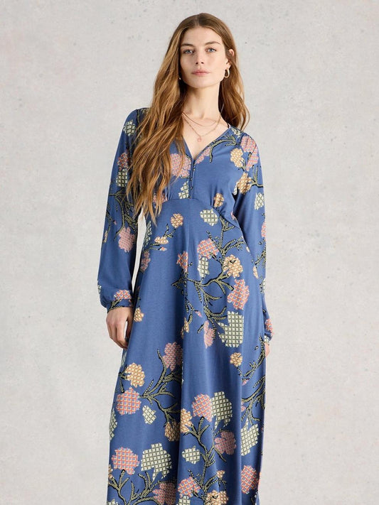 Megan Jersey Long Sleeve Midi Dress