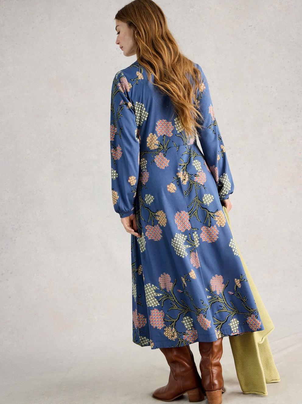 Megan Jersey Long Sleeve Midi Dress