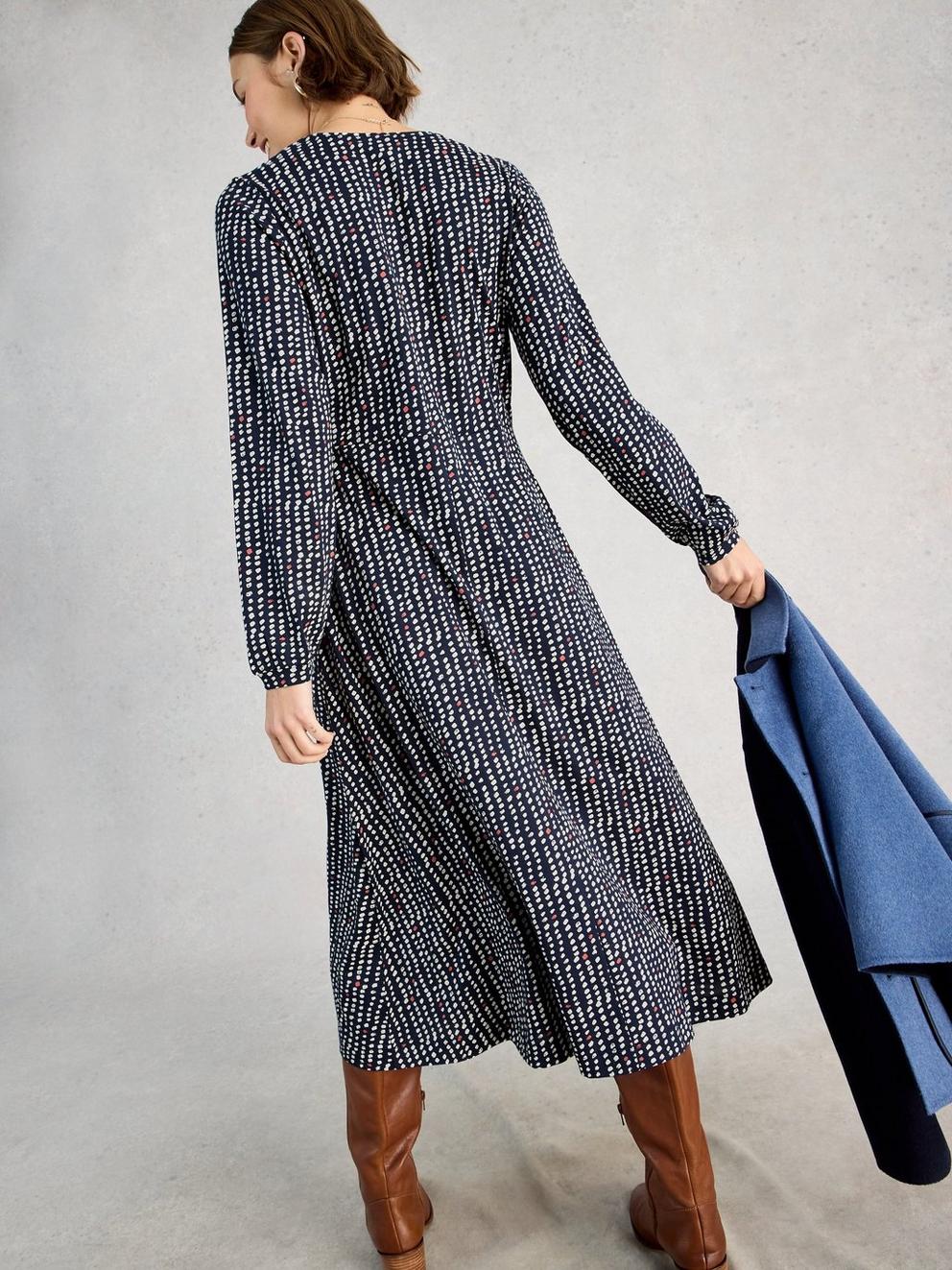 Megan Jersey Long Sleeve Midi Dress