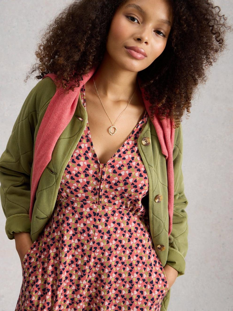 Megan Short Sleeve V Neck Jersey Dress