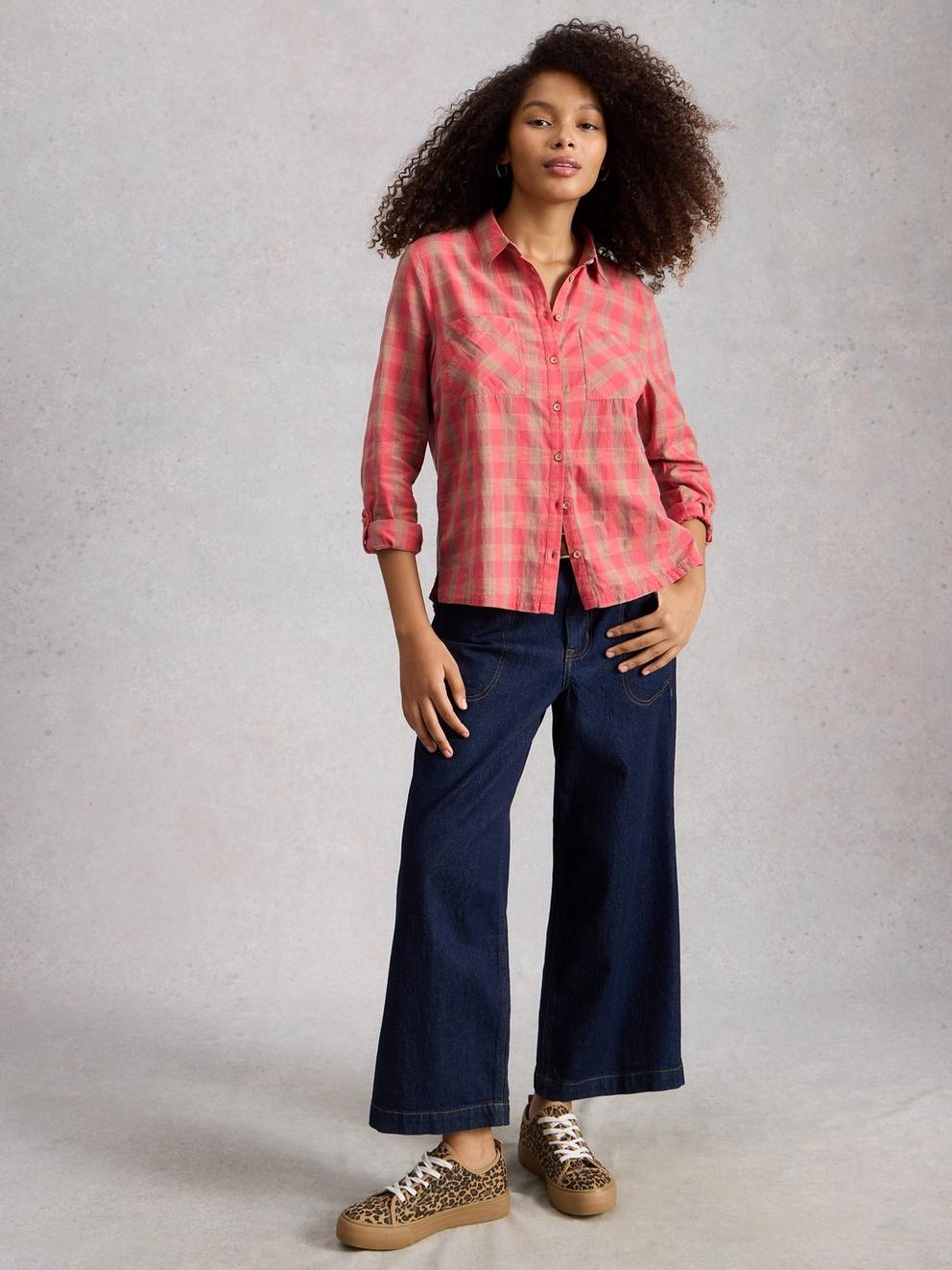 Sophie Organic Check Collared Shirt