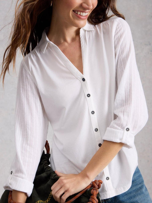 Annie Mix Jersey Collared Shirt
