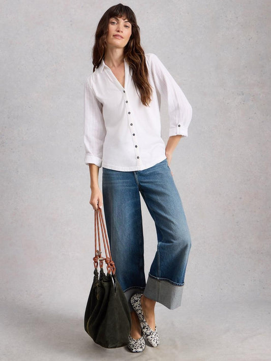 Annie Mix Jersey Collared Shirt