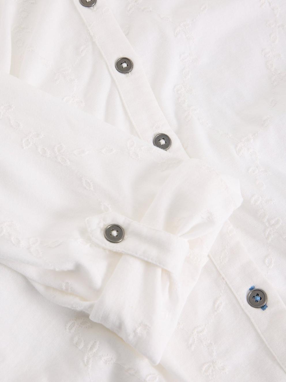 Annie Broderie Collared Jersey Shirt
