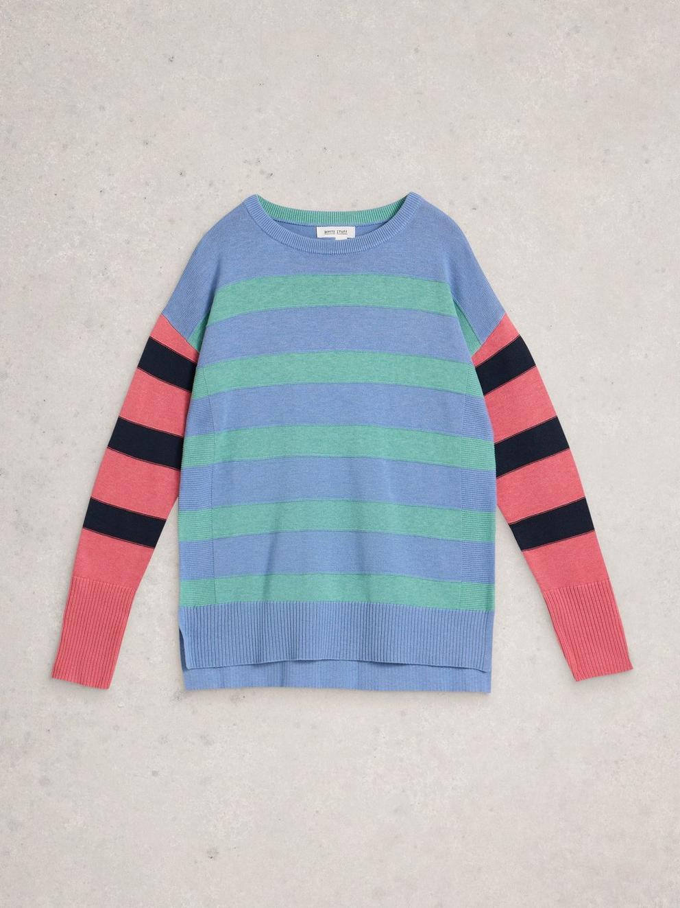 Olive Crew Neck Stripe Jumper