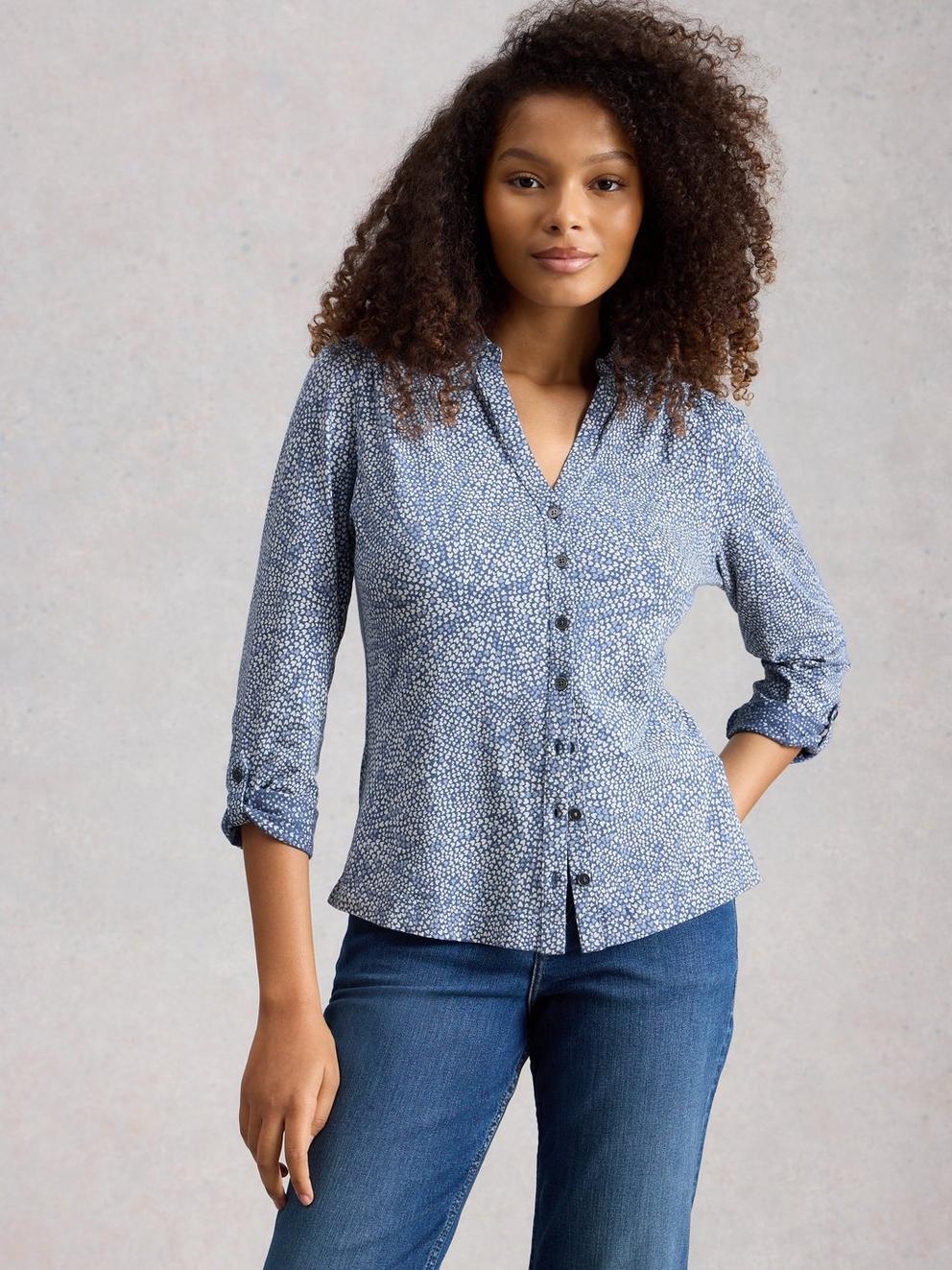 Womens Jersey Annie Collared Shirt