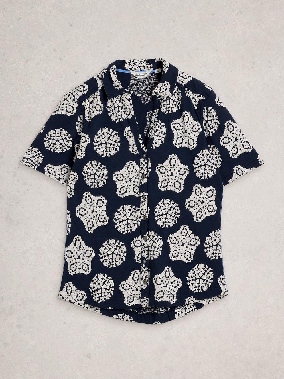 Annie Collared Short Sleeve Jersey Shirt