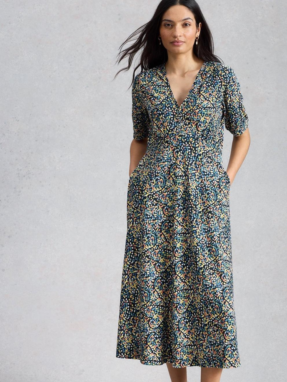 Megan Jersey Short Sleeve Midi Dress