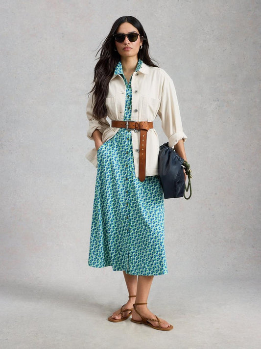 Rua Jersey Collared Midi Dress