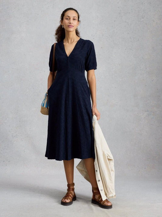 Megan Embroidered Jersey Dress