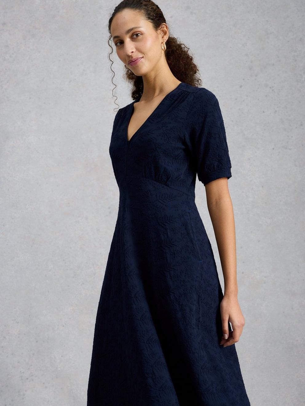 Megan Embroidered Jersey Dress