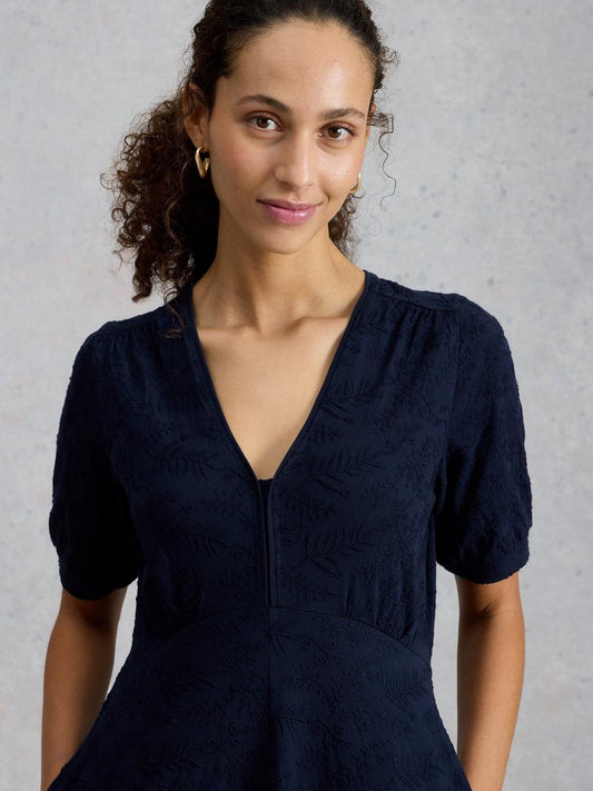 Megan Embroidered Jersey Dress