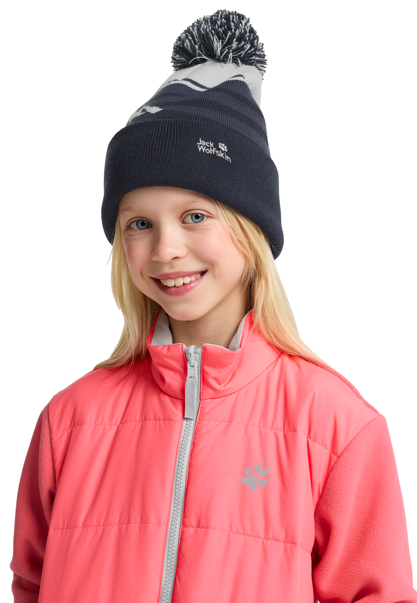 STRIPY POMPOM BEANIE K