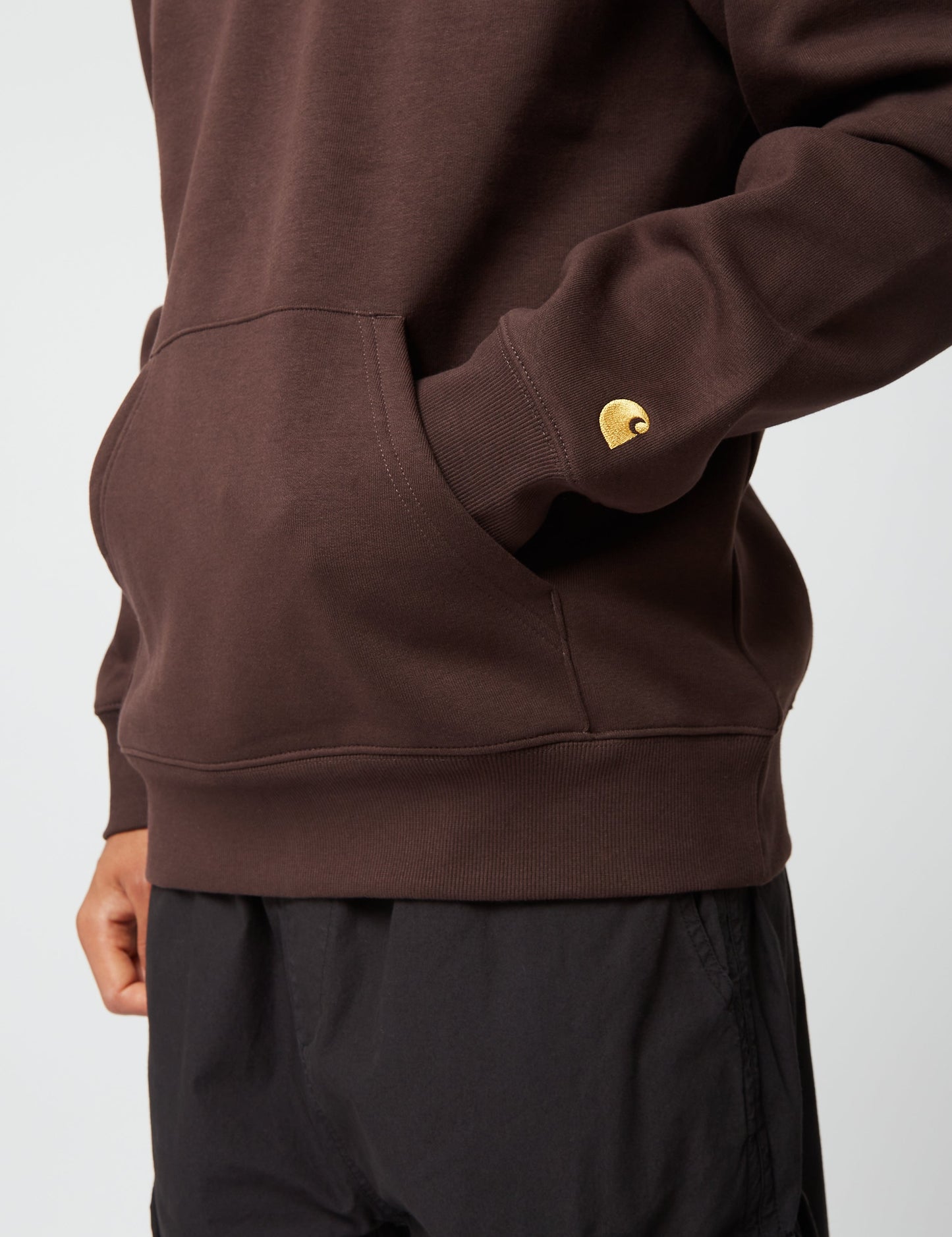 Sweat-shirt zippé Chase Neck – Marron Ombre Foncé