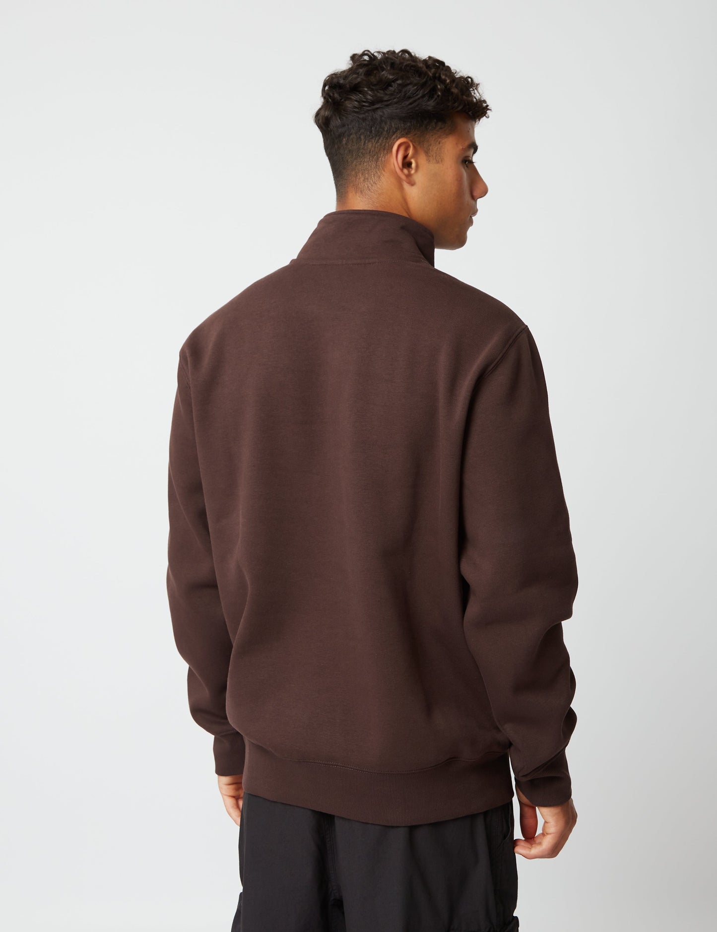 Sweat-shirt zippé Chase Neck – Marron Ombre Foncé