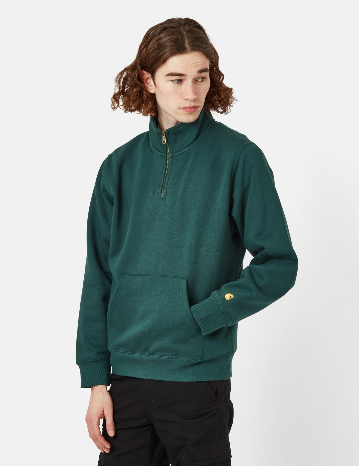 Sweat-shirt zippé Chase Neck – Marron Ombre Foncé