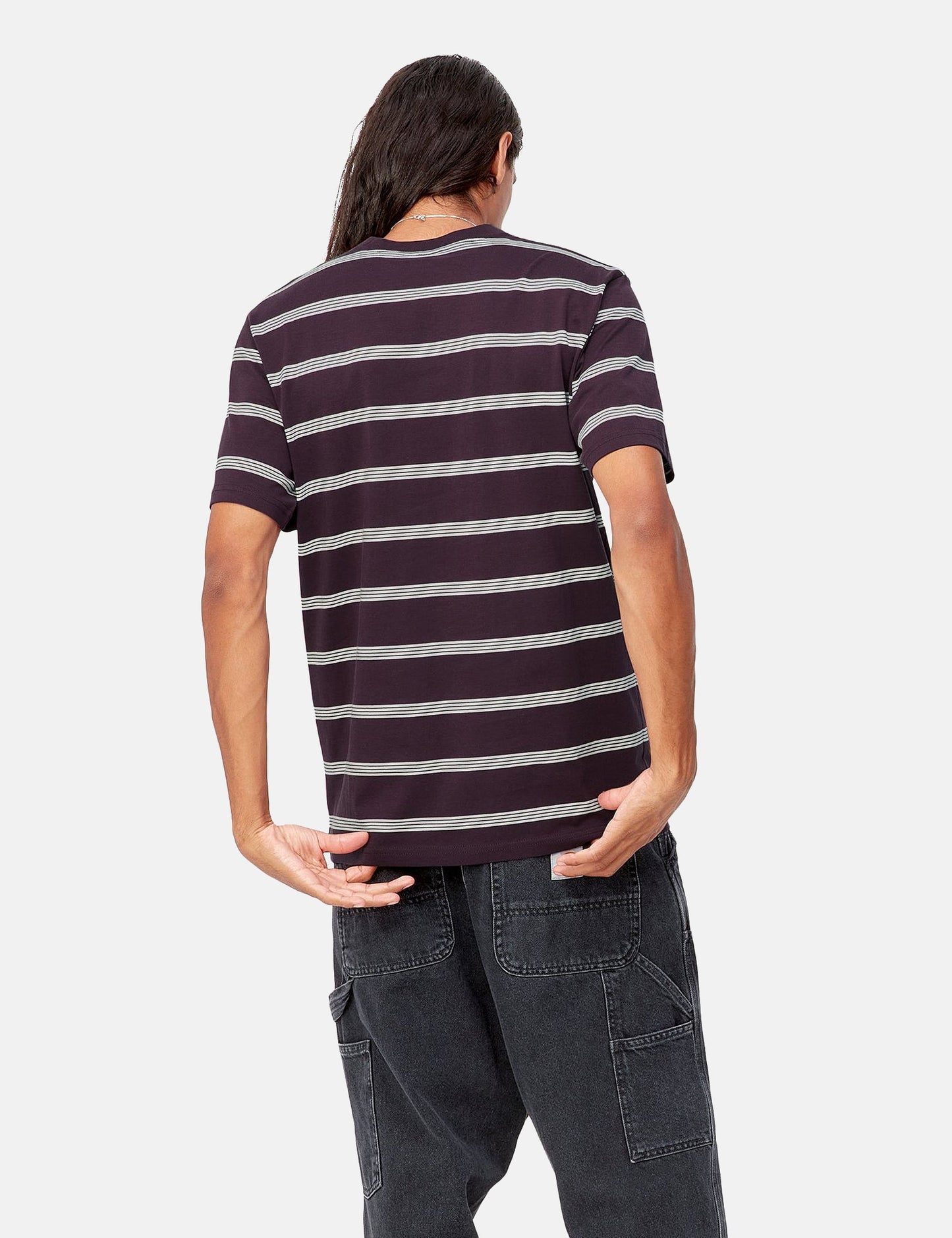 Glover Streifen T-Shirt - Dunkle Pflaume/Wax/Wax