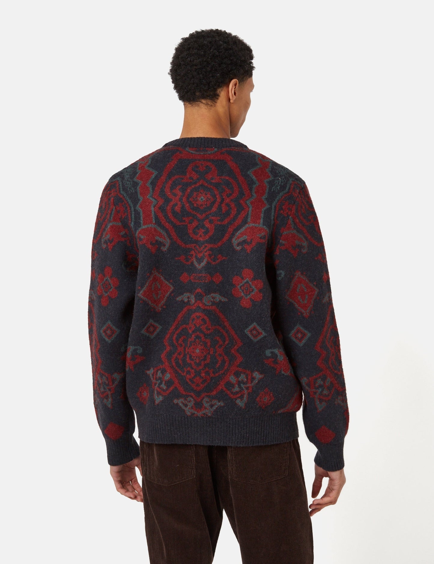 Strickjacke „Verse“ (Verse Jacquard) – Dunkelmarineblau