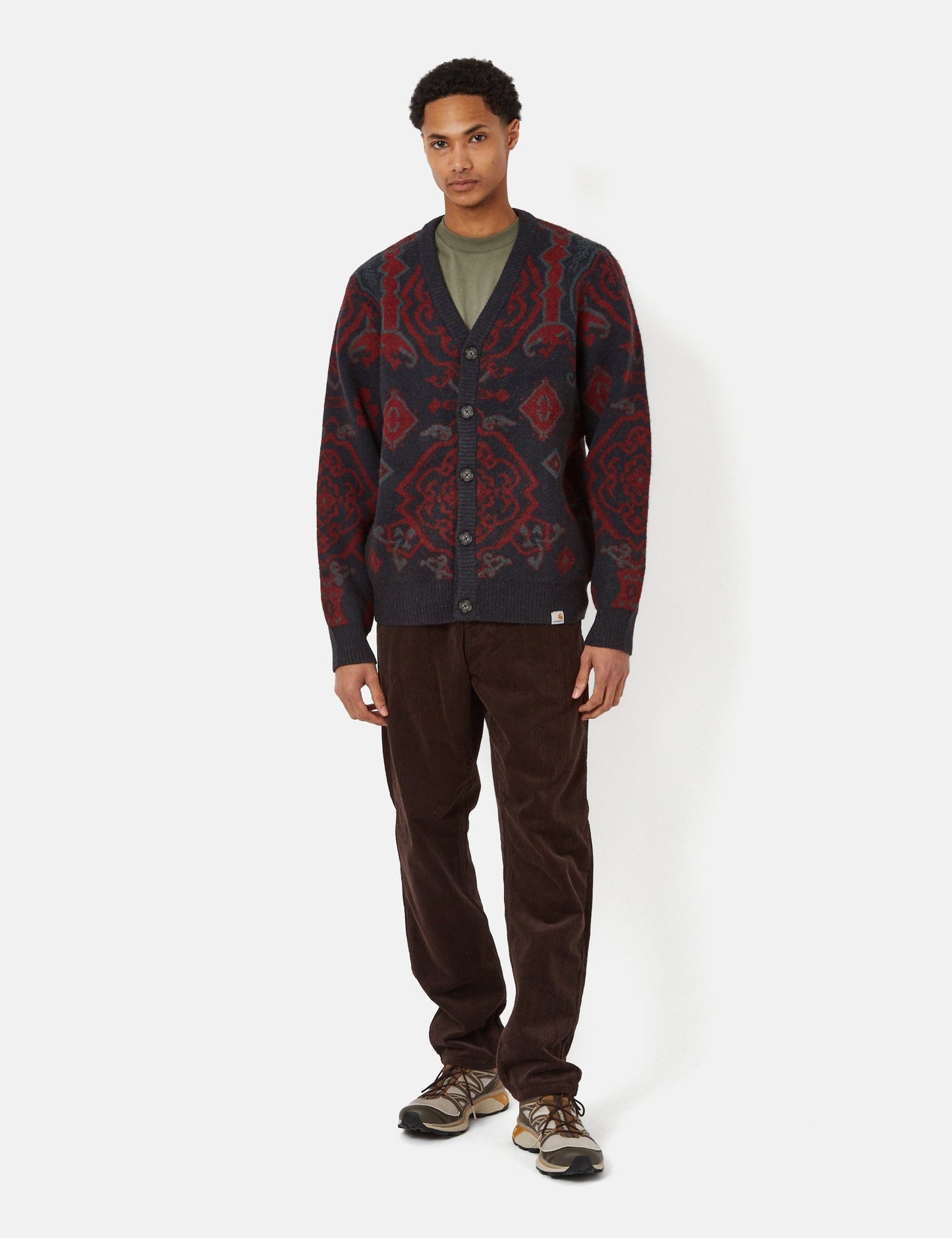 Strickjacke „Verse“ (Verse Jacquard) – Dunkelmarineblau