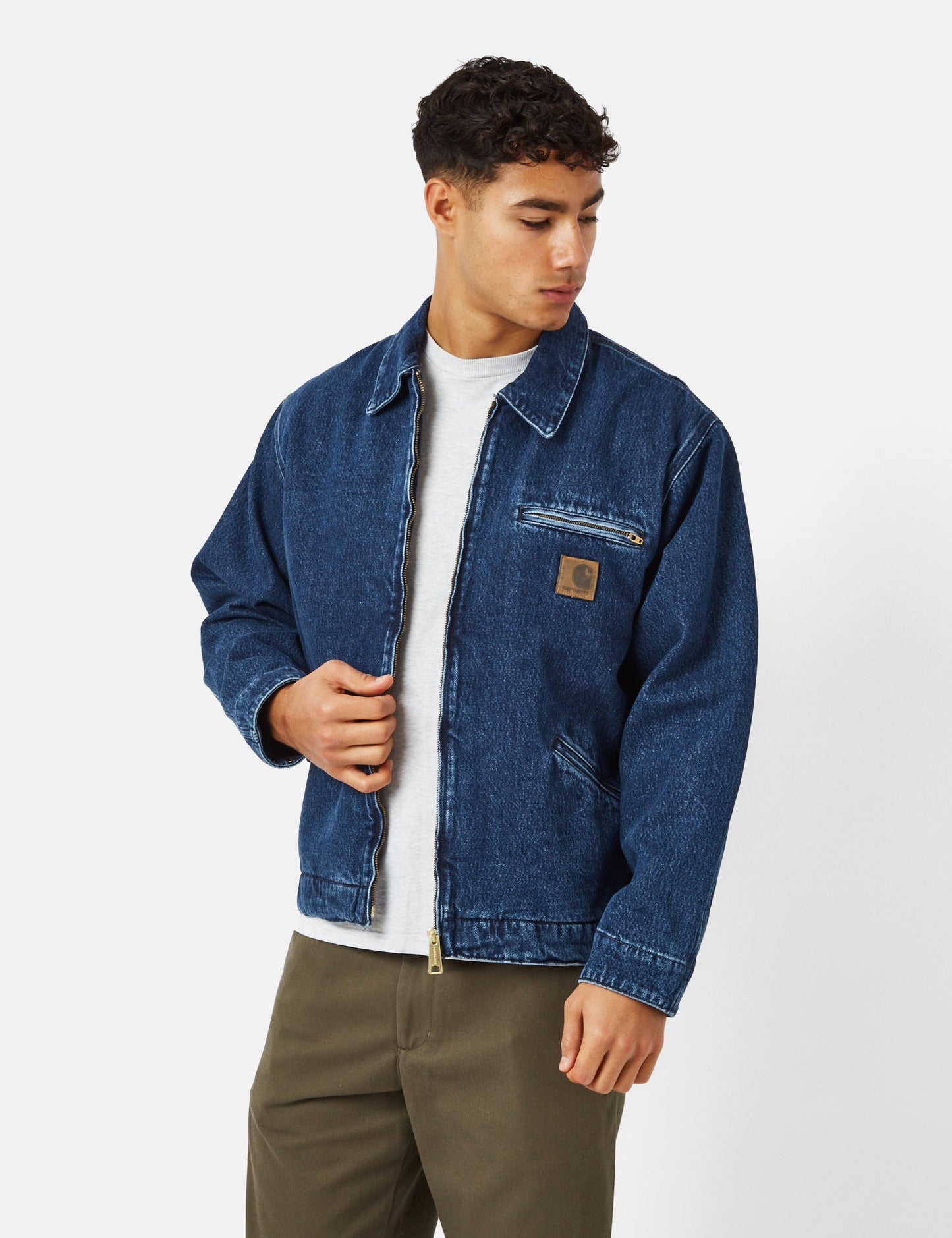 Blouson motard (Denim) - Bleu délavé
