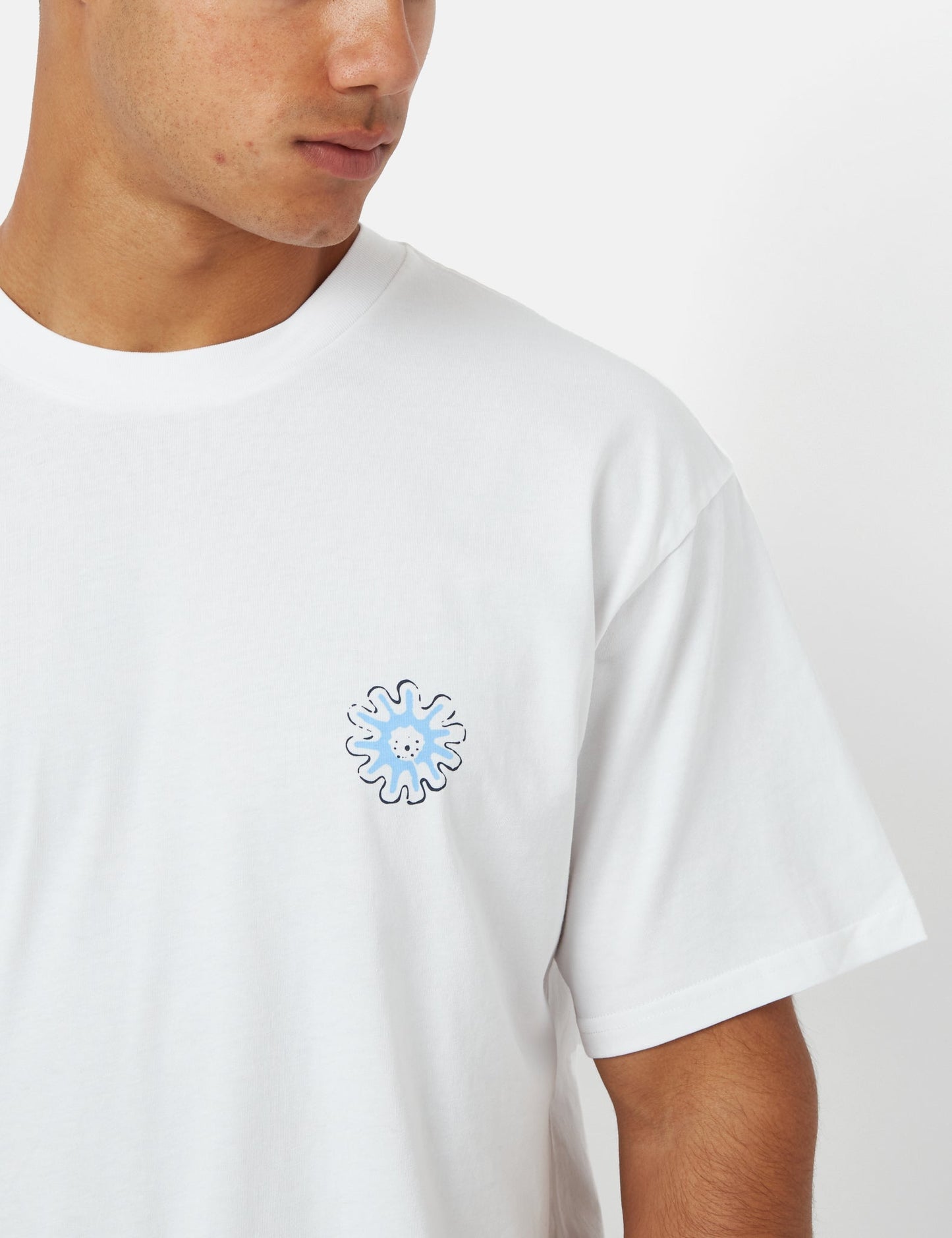 T-shirt Splash (ample) - Blanc délavé à la pierre