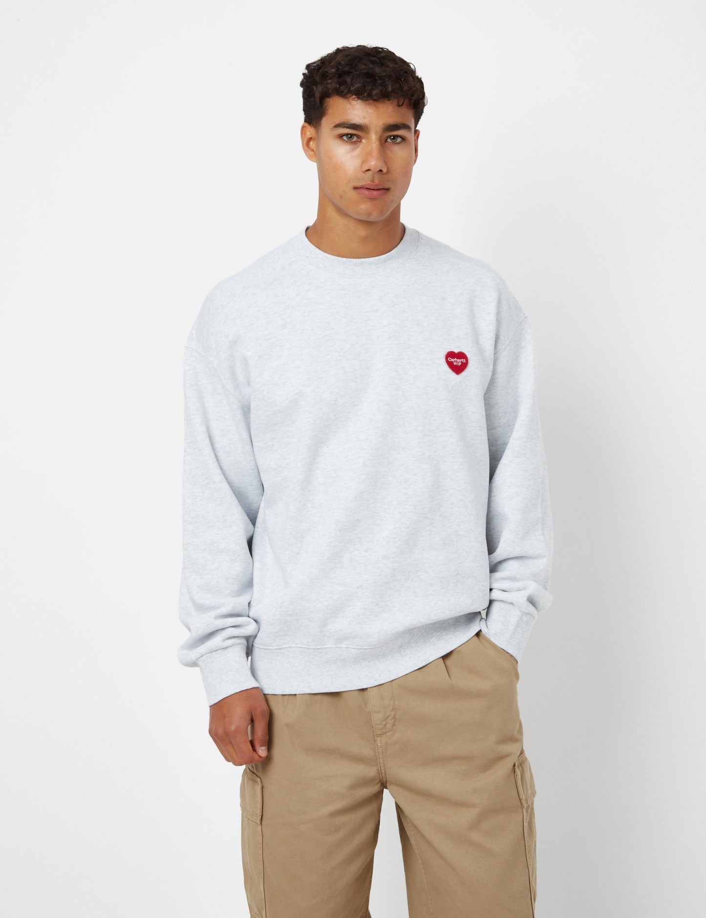 Sweat-shirt Cœur - Gris chiné