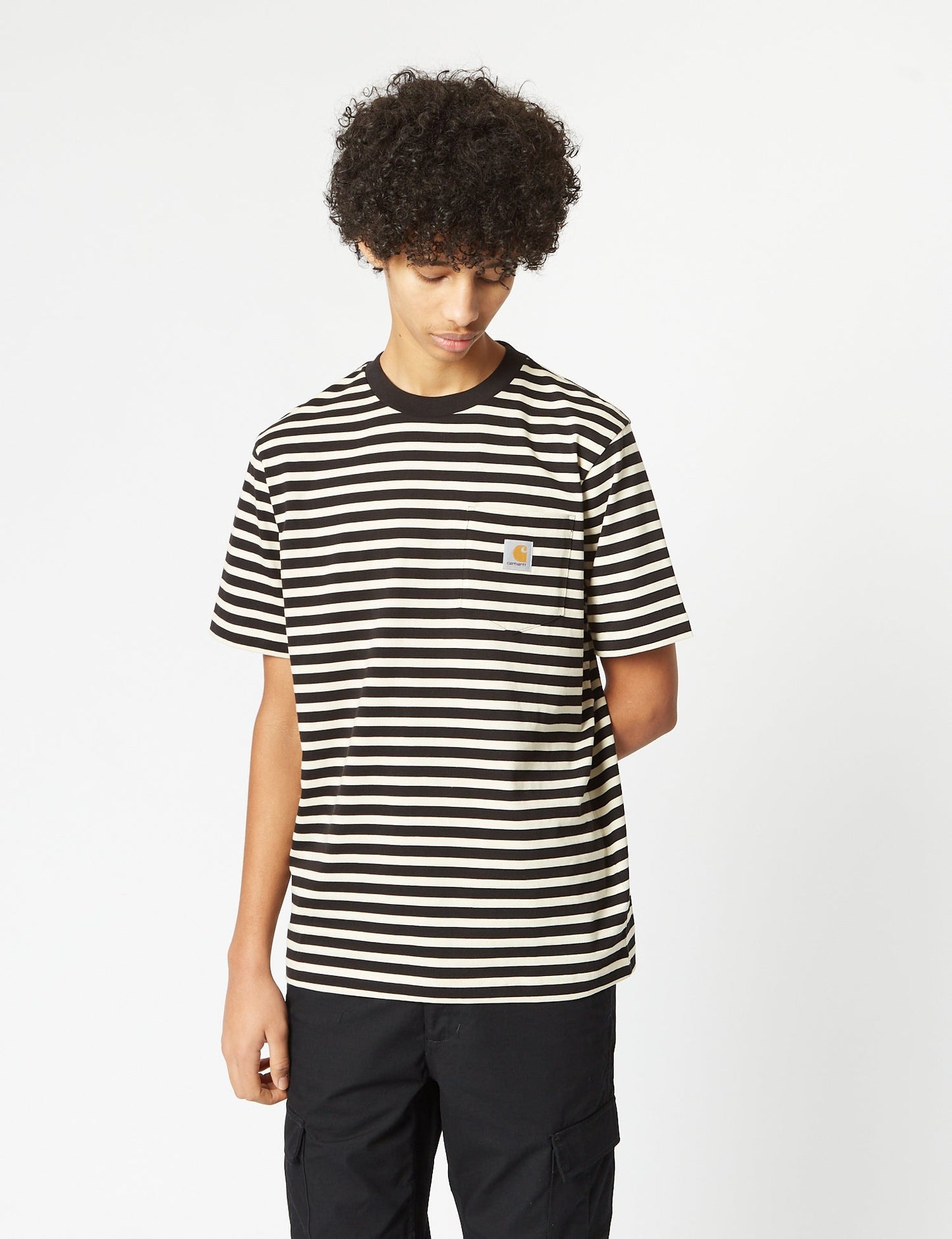 Seidler Pocket T-Shirt (Seidler Stripe) – Salt Grey/Black