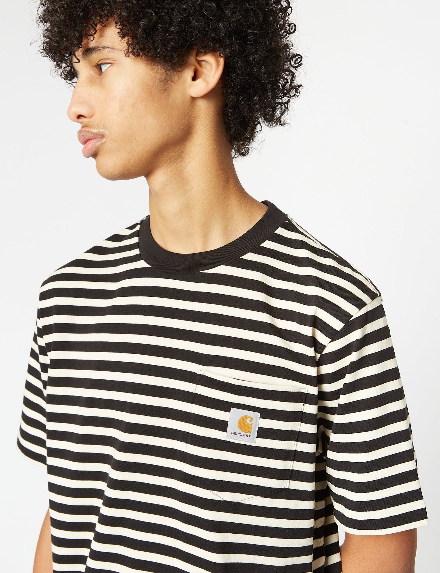 Seidler Pocket T-Shirt (Seidler Stripe) – Salt Grey/Black