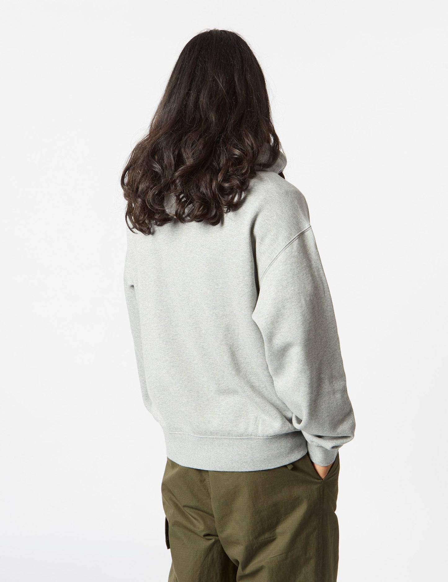 Sweat à capuche écusson cœur - Gris chiné