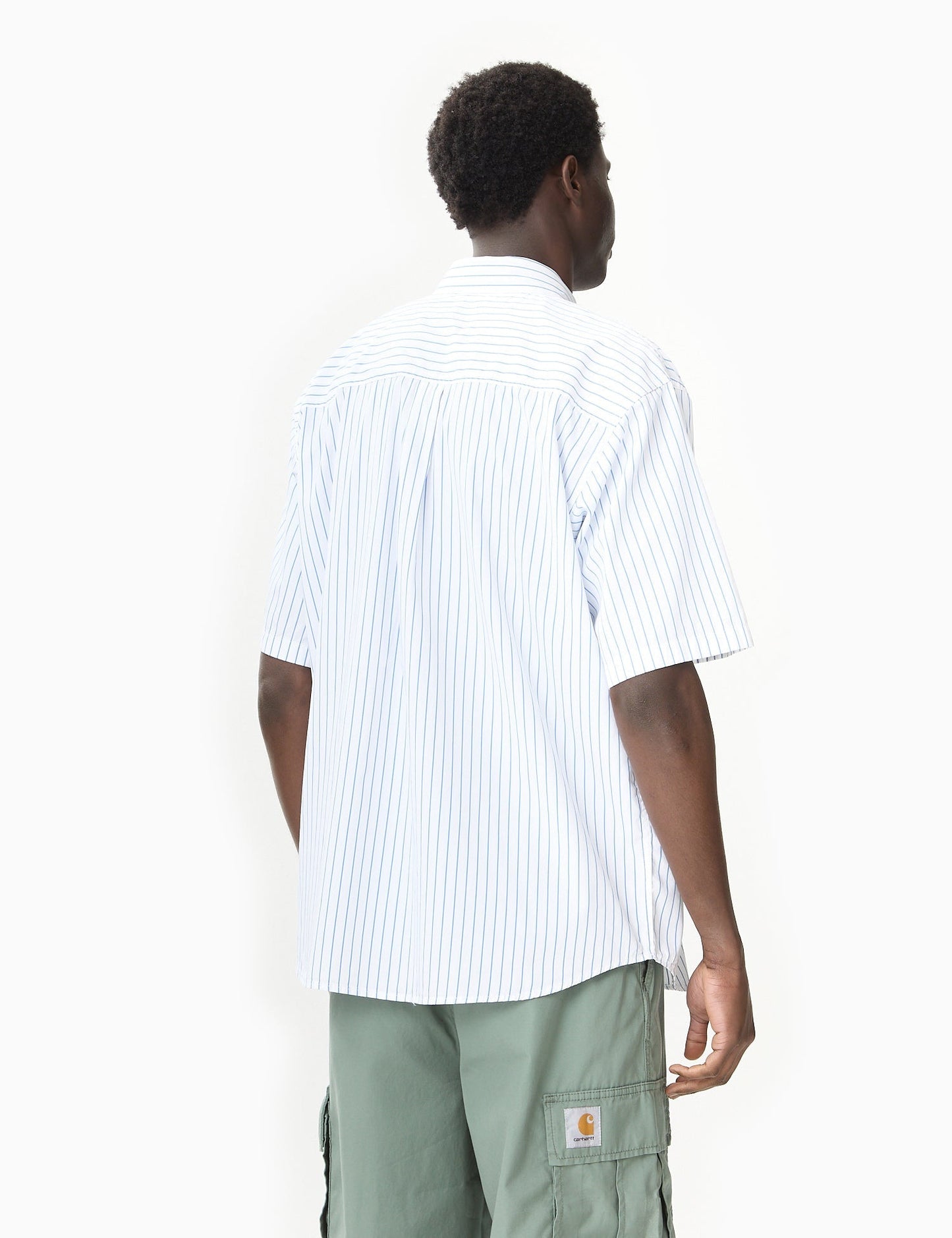 Kurzarmhemd Linus Streifen - Bleach Blue