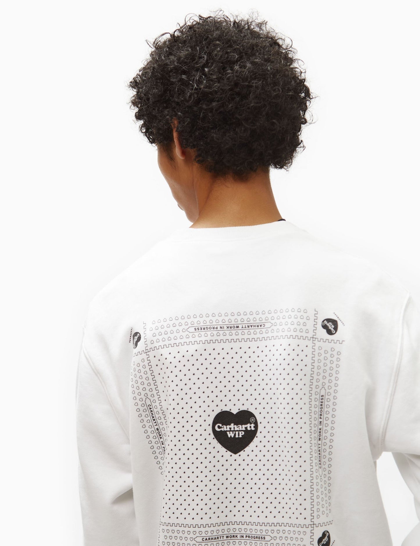 Sweatshirt mit Herz-Bandana (locker geschnitten) – Weiß
