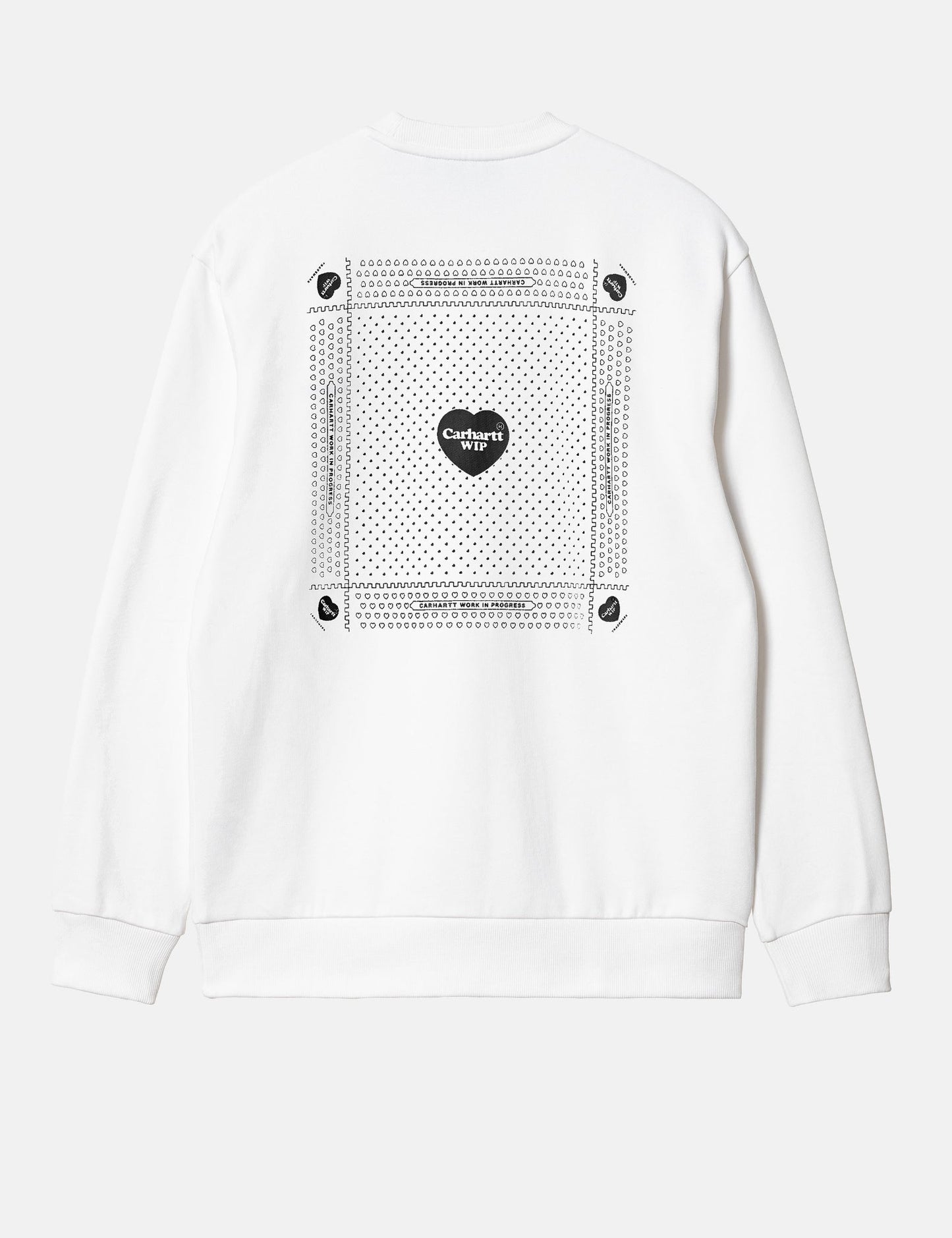 Sweatshirt mit Herz-Bandana (locker geschnitten) – Weiß