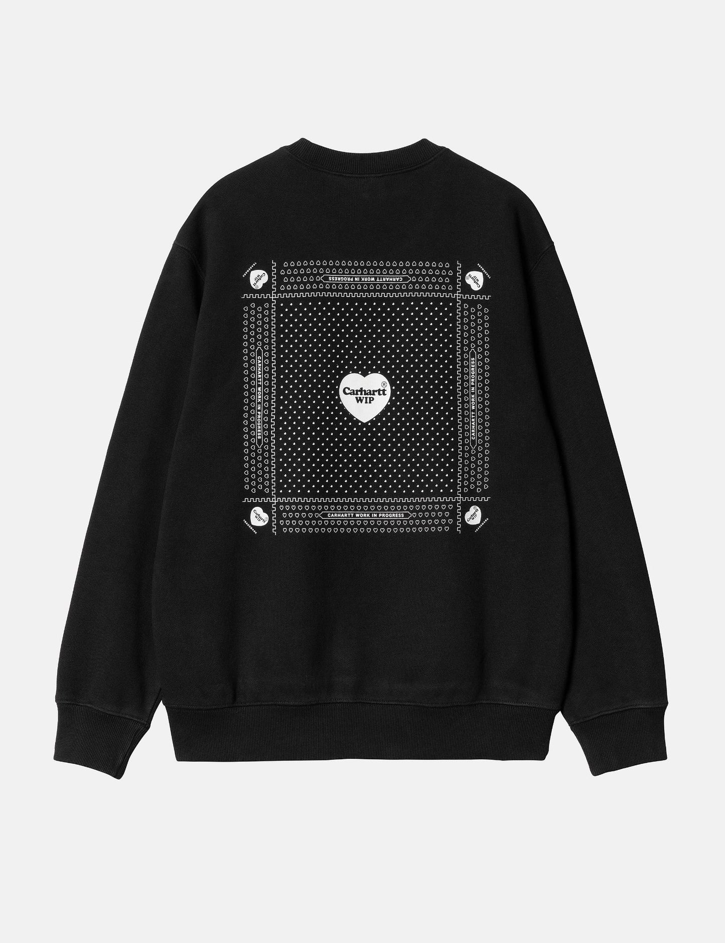 Sweatshirt mit Herz-Bandana-Print (leger geschnitten) – Schwarz