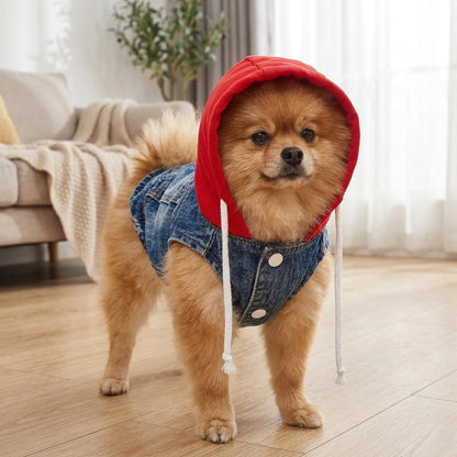 Personalisierte Denim Kapuzenjacke für Haustiere | inCloth60