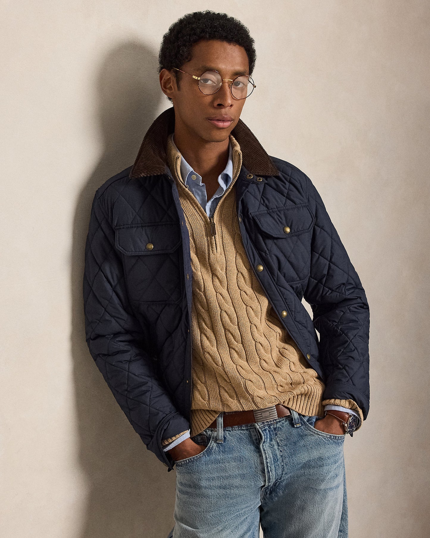 Cable-Knit Cotton Quarter-Zip Jumper