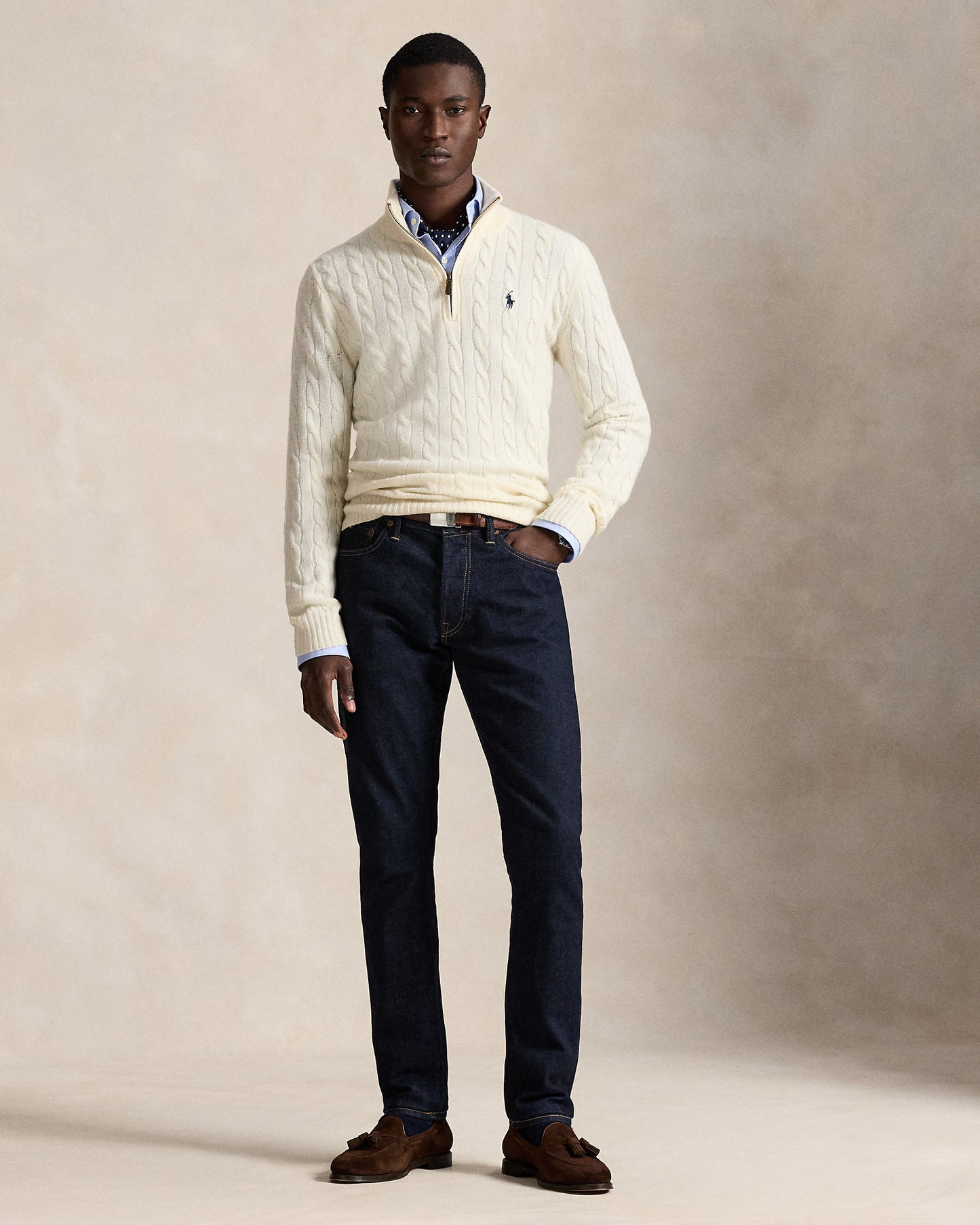 Cable-Knit Quarter-Zip Jumper