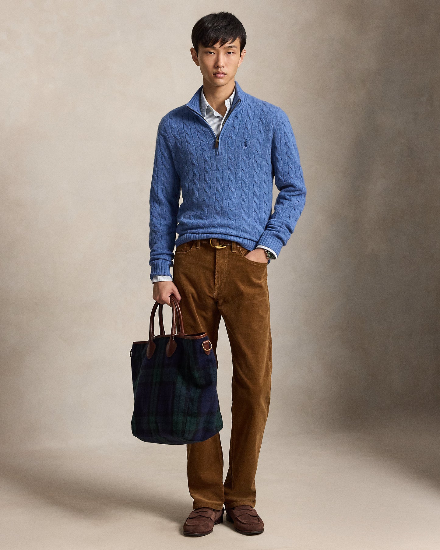 Cable-Knit Quarter-Zip Jumper