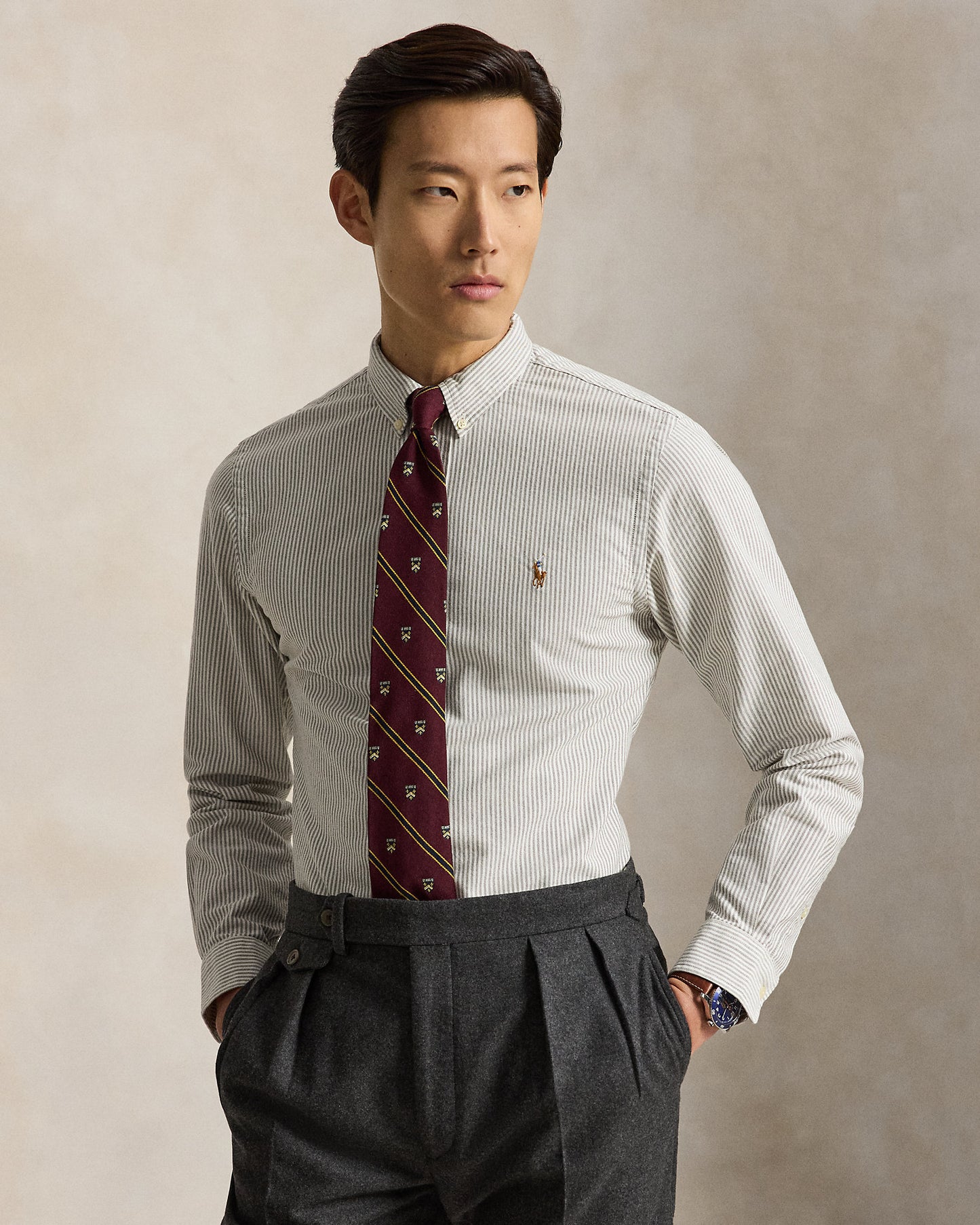 Custom Fit Striped Oxford Shirt